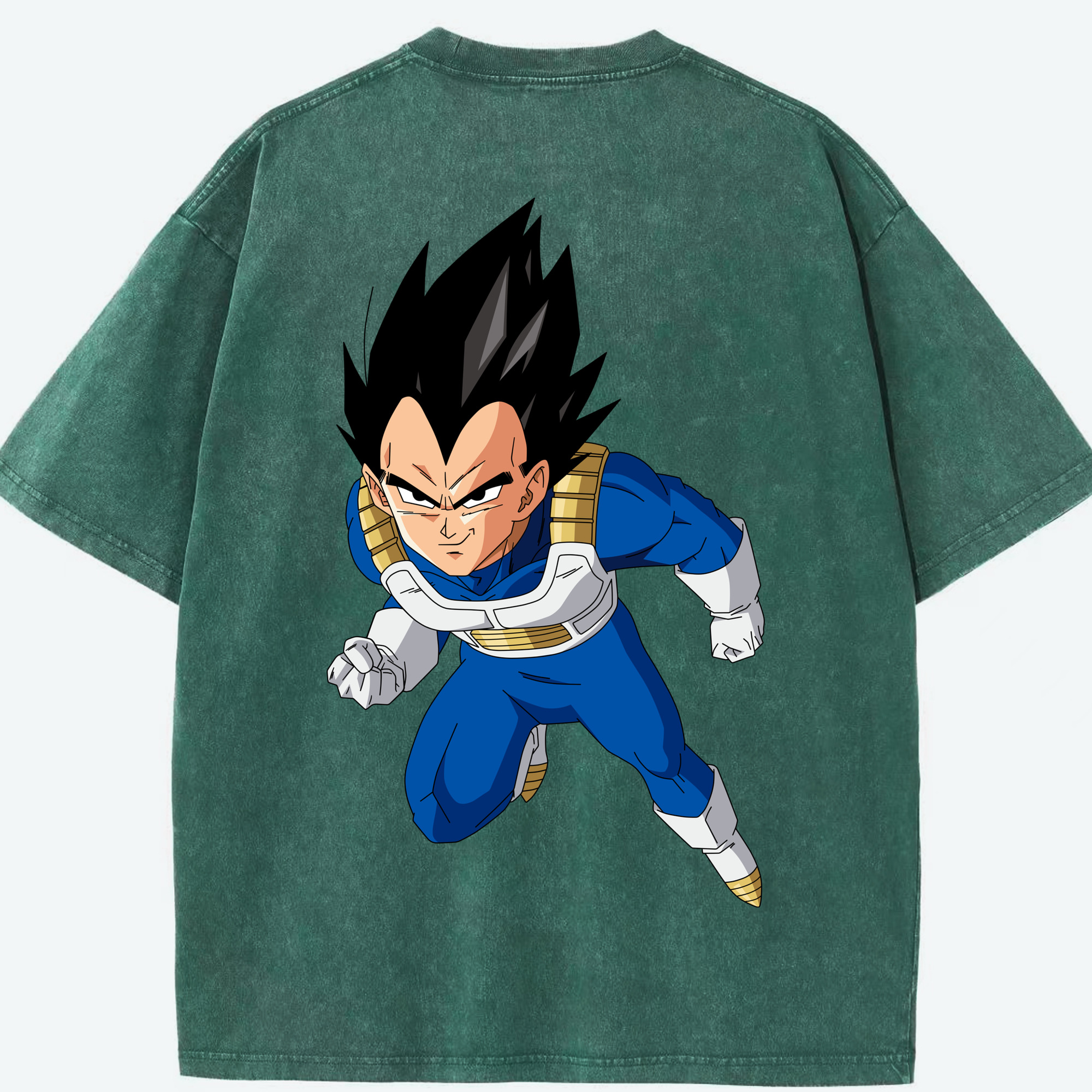 （画像用） ドラゴンボール ベジータ四世（Bejīta Yonsei）DRAGON BALL Vegeta IV 綿100% ヴィンテージ風 半袖Tシャツ（背面プリント）